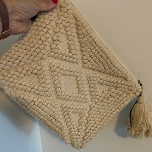 Sole Society Cream Textured Mini Bag